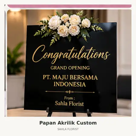Papan Bunga Akrilik Bombana